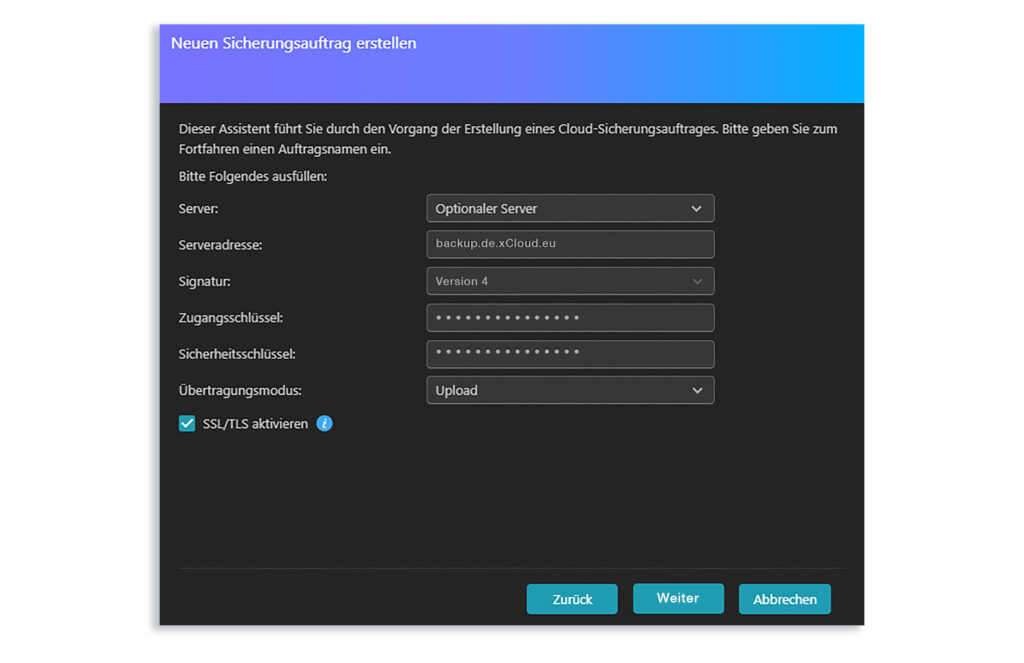 Entering Credentials