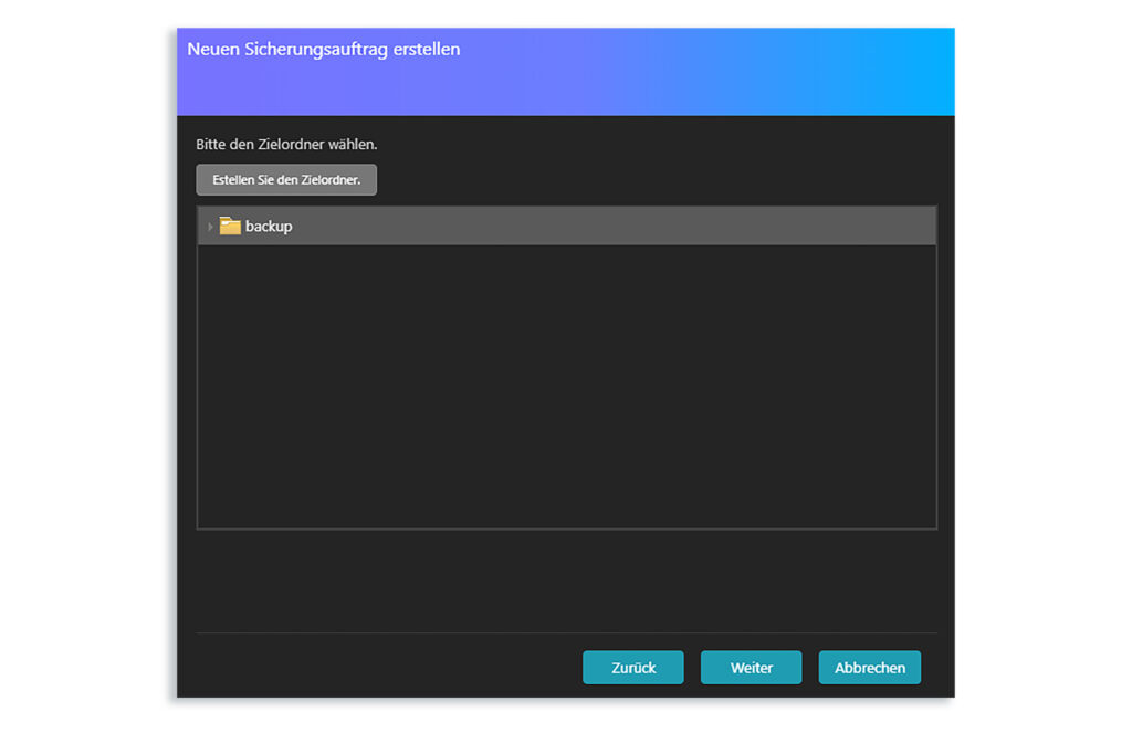 Destination Folder Selection