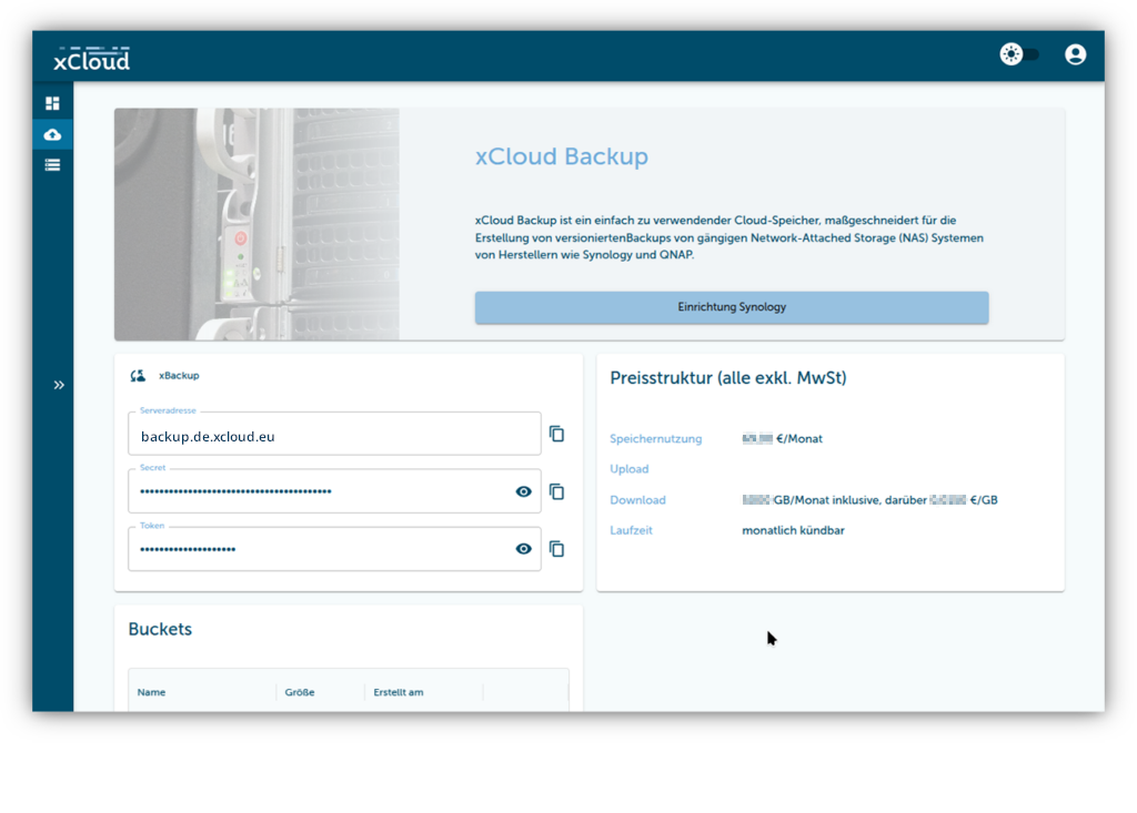 xCloud Portal Login Screen