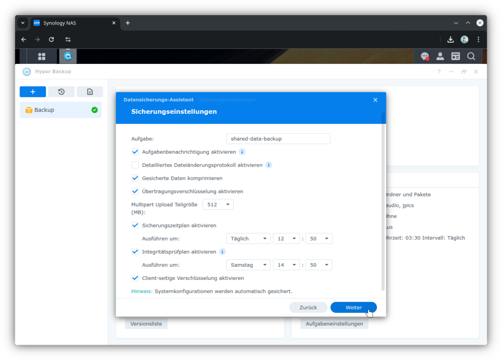 Backup Settings